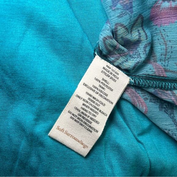 Soft Surroundings Beaurie beaded boho blouse & tank top women’s size small - Picture 9 of 9